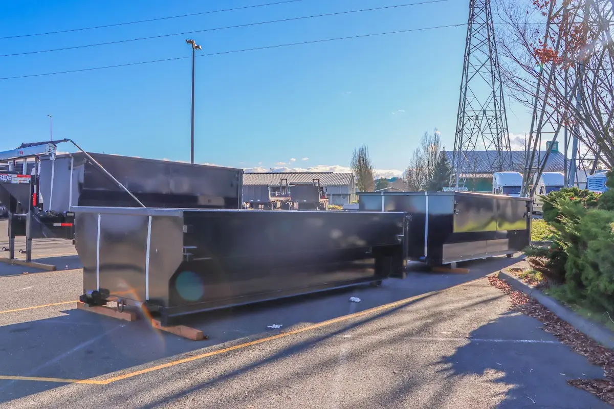 Roll-off dumpster ready for waste disposal at job site for Commercial Dumpster Rental in Northchase